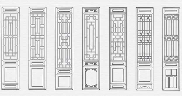 洪山常用中式仿古花窗图案隔断设计图